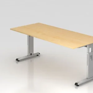 Bureau Hammerbacher pied C 180x80cm érable/argent hauteur de travail 65-85 cm VOS19/3/S magasiner à bas prix