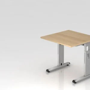 Bureau Hammerbacher pied C 80x80cm chêne/argent hauteur de travail 65-85 cm VOS08/E/S commander à bas prix