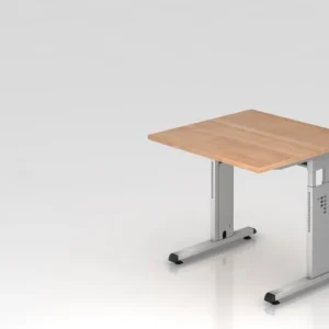 Bureau Hammerbacher pied C 80x80cm noyer/argent hauteur de travail 65-85 cm VOS08/N/S acquérir à bas prix pour Comptables