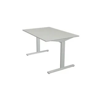 Bureau Kerkmann forme 2 - L 1200 x P 800 x H 700-820 mm avec pied en T en aluminium argent gris évident 11020411 magasiner...