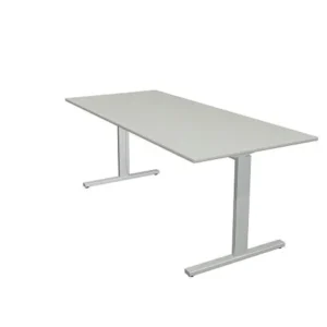 Bureau Kerkmann forme 2 - L 1800 x P 800 x H 700-820 mm avec pied en T en aluminium argent gris évident 11020711 commander...