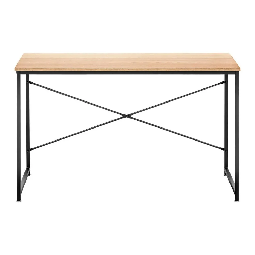 Bureau meuble adulte rectangulaire 120 x 60 cm marron et noir 14_0000772 avec Fermeture à Glissière