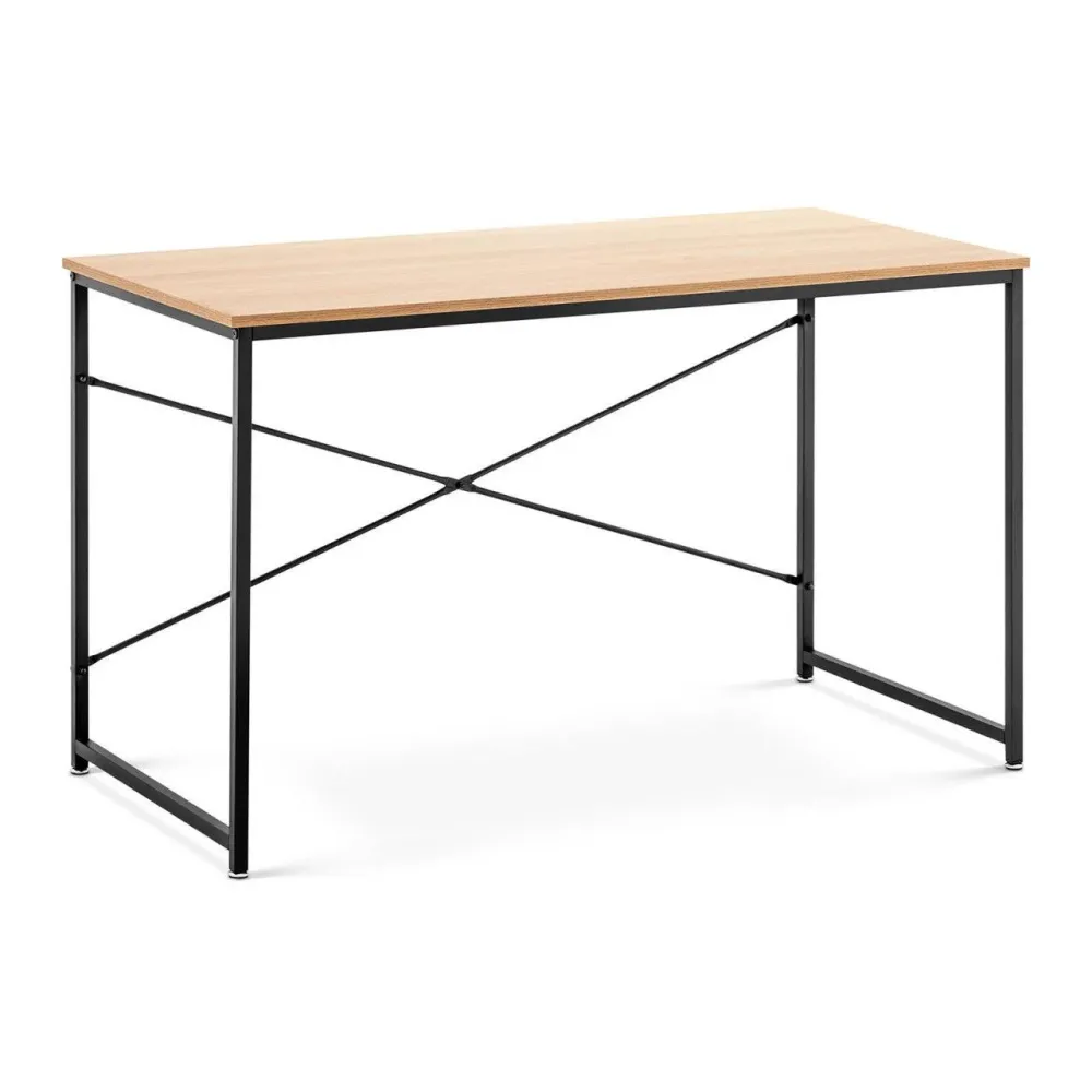 Bureau meuble adulte rectangulaire 120 x 60 cm marron et noir 14_0000772 avec Fermeture à Glissière