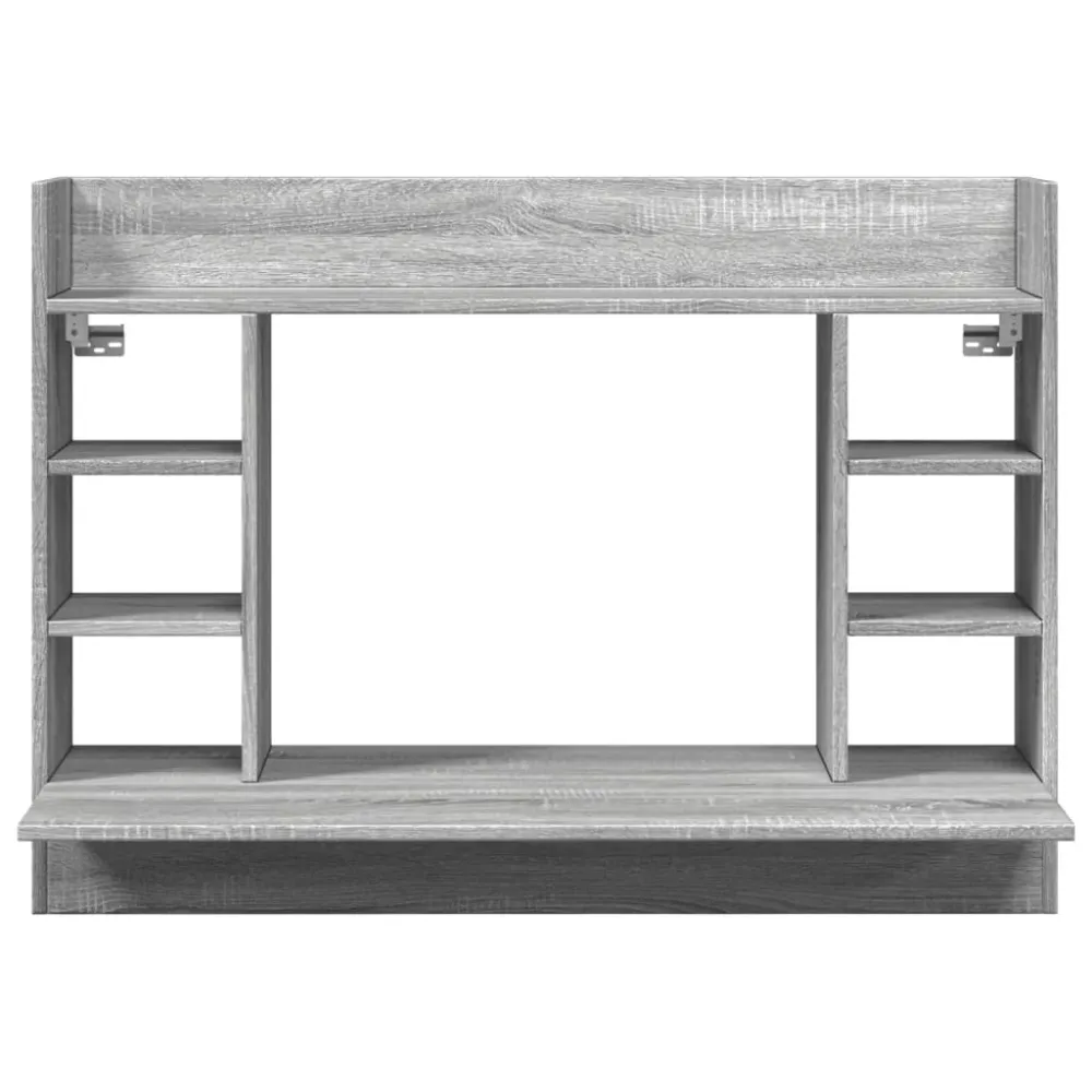 Bureau table poste de travail meuble d'ordinateur informatique étude mural sonoma 105 x 48 x 75 cm bois d'ingénierie gris...