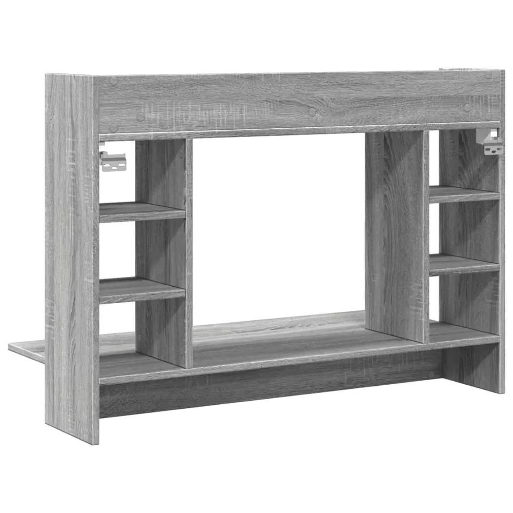 Bureau table poste de travail meuble d'ordinateur informatique étude mural sonoma 105 x 48 x 75 cm bois d'ingénierie gris...