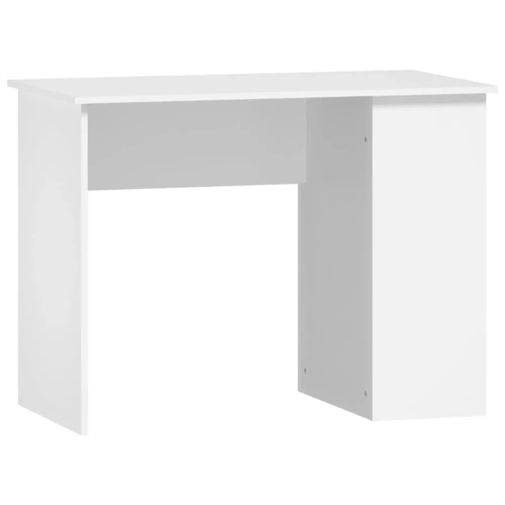 Bureau table poste de travail meuble d'ordinateur informatique étude 100 x 55 x 75 cm bois d'ingénierie blanc 02_0023501 p...