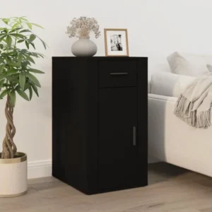 Carnet de reçus Armoire de bureau Noir 40x49x75 cm Bois d'ingénierie