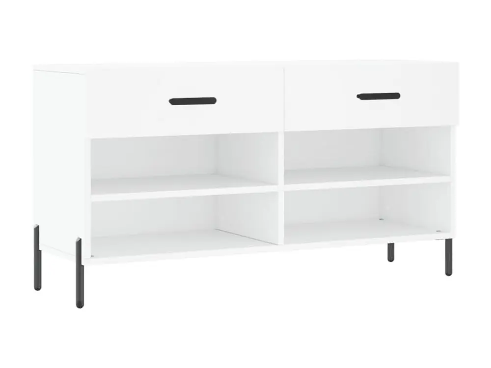 Carnet de reçus Banc à chaussures blanc 102x35x55 cm bois d'ingénierie