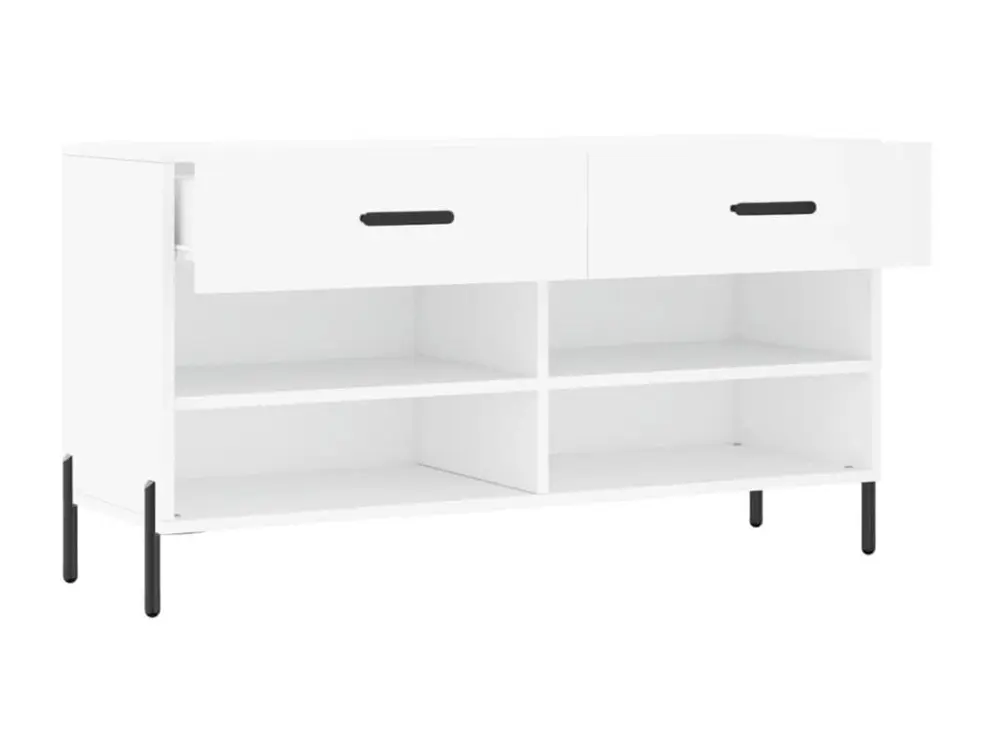 Carnet de reçus Banc à chaussures blanc 102x35x55 cm bois d'ingénierie