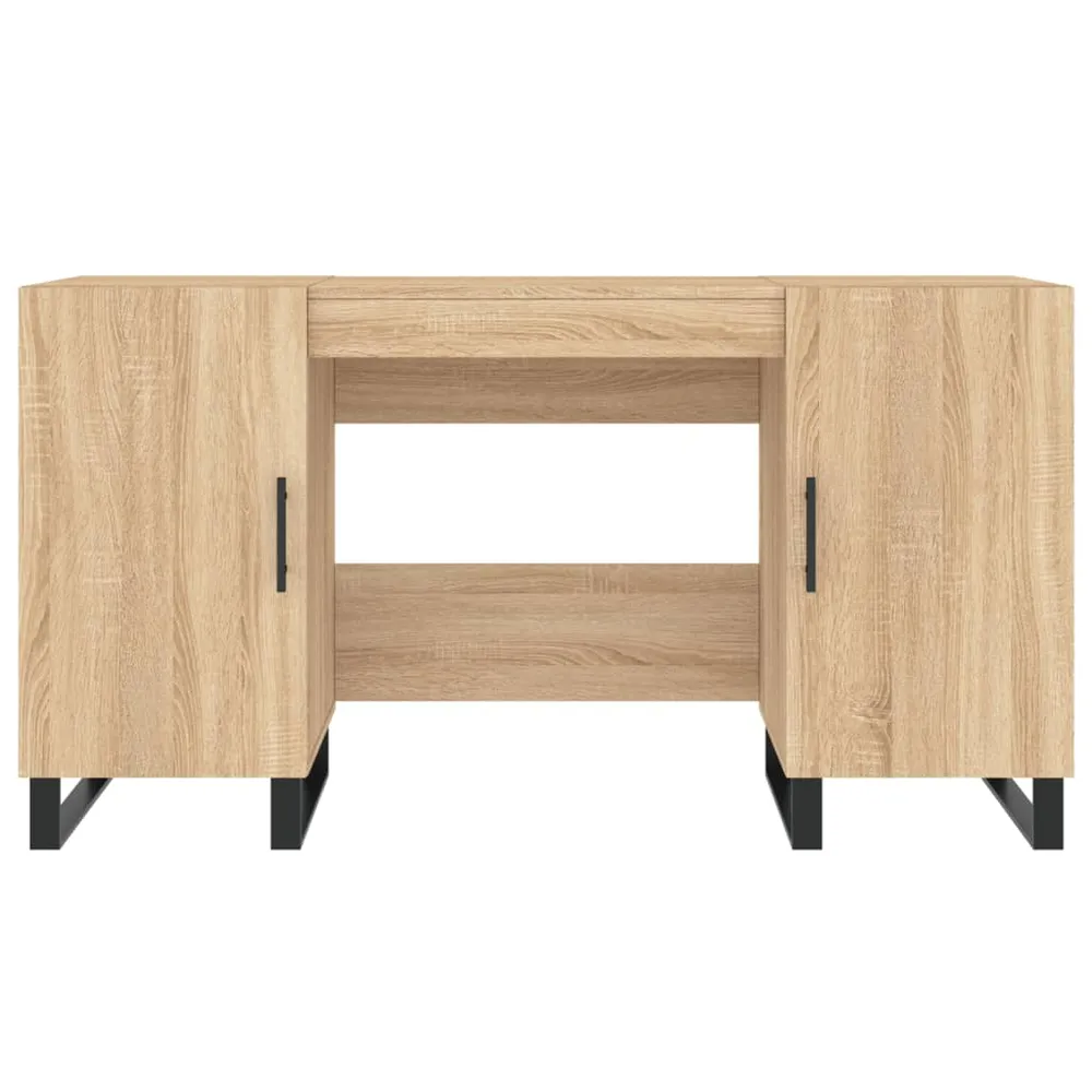 Carnet de reçus Bureau table poste de travail meuble d'ordinateur informatique étude chêne sonoma 140 x 50 x 75 cm bois d'...