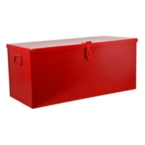 Coffre de chantier avec plateau amovible métal rouge Dax L 85 x H 40 x P 40