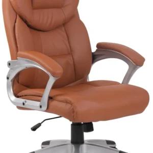 Fauteuil de bureau dossier inclinable hauteur réglable en PVC marron manifeste cadre métal 10_0006968 pour Comptables