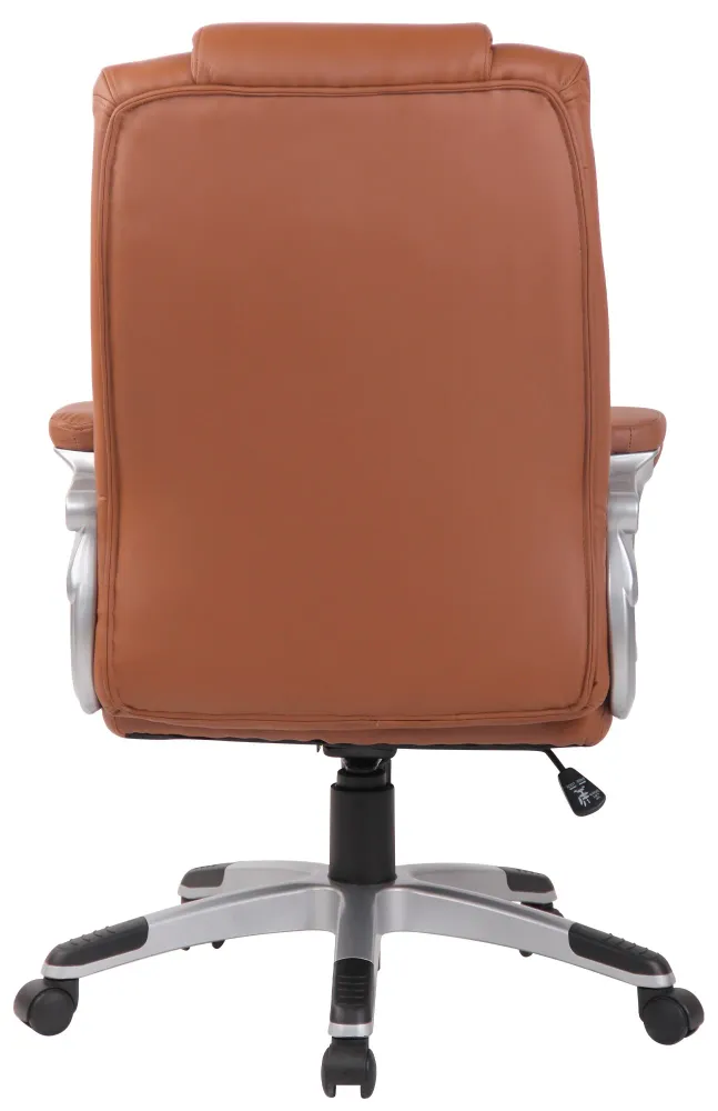 Fauteuil de bureau dossier inclinable hauteur réglable en PVC marron manifeste cadre métal 10_0006968 pour Comptables