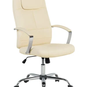 Faux Leather Executive Chair Écru WINNER