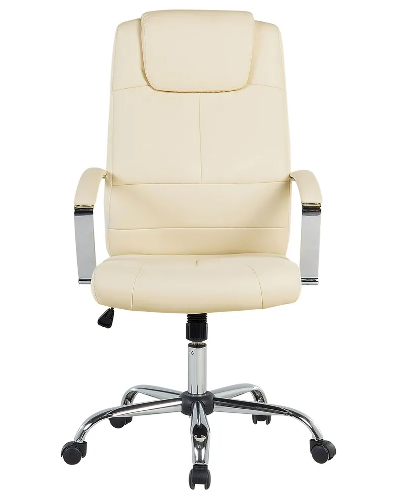 Faux Leather Executive Chair Écru WINNER
