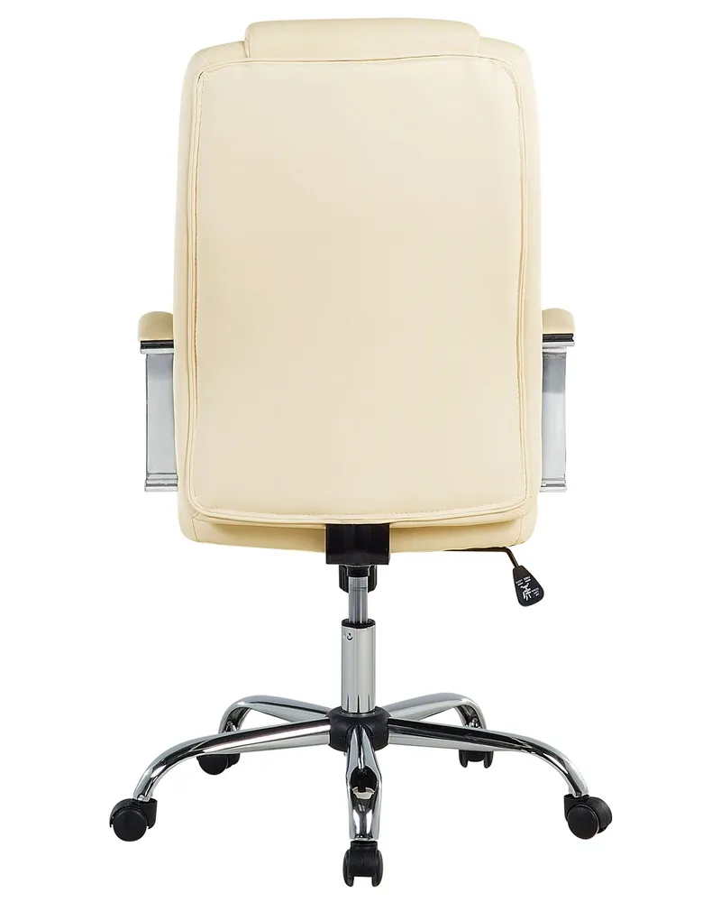 Faux Leather Executive Chair Écru WINNER