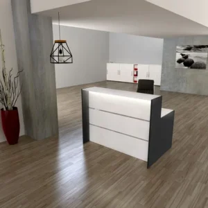 Kerkmann Bari comptoir linéaire blanc/anthracite 21357310 commander à bas prix