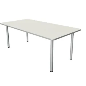 Kerkmann Desk Prime - L 2000 x P 1000 x H 750 mm cadre 4 pieds en aluminium argent blanc 11040910 se procurer à bas prix