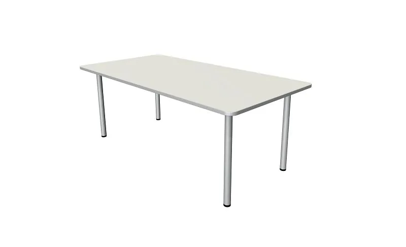 Kerkmann Desk Prime - L 2000 x P 1000 x H 750 mm cadre 4 pieds en aluminium argent blanc 11040910 se procurer à bas prix