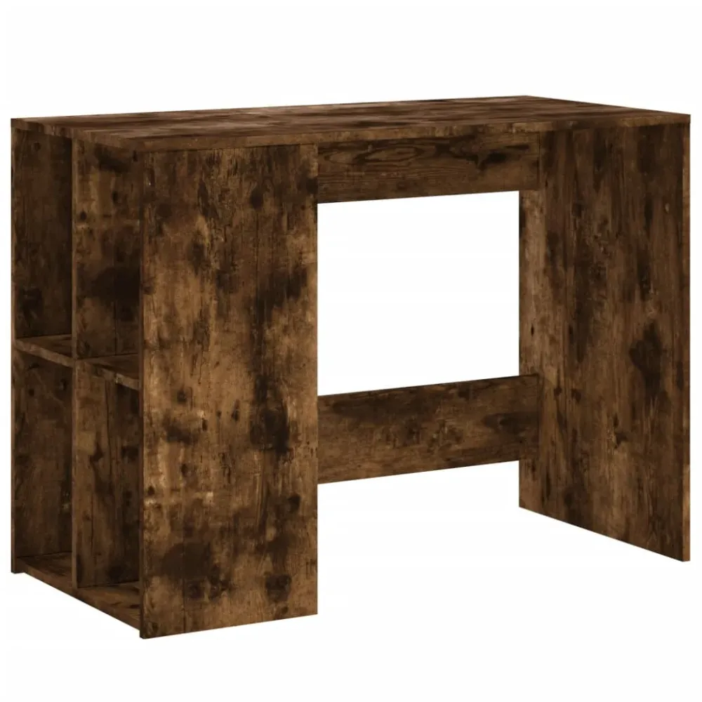 Pochette de classement Bureau table poste de travail meuble d'ordinateur informatique étude chêne fumé 102 x 50 x 75 cm bo...