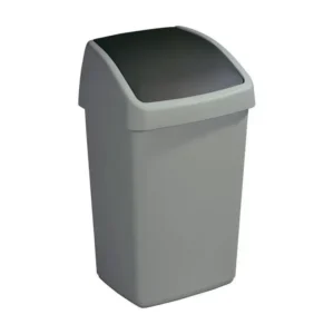 Poubelle grise avec couvercle basculant Delta 25 litres Lot de 50