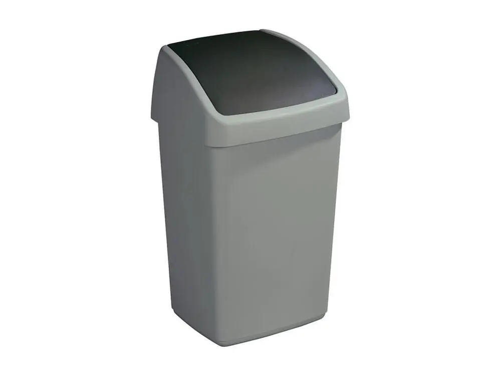 Poubelle grise avec couvercle basculant Delta 25 litres Lot de 50
