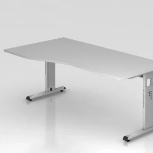 Professionnel - Bureau Hammerbacher pied C 180x100/80cm gris/argent hauteur de travail 65-85 cm VOS18/5/S magasiner à bas...
