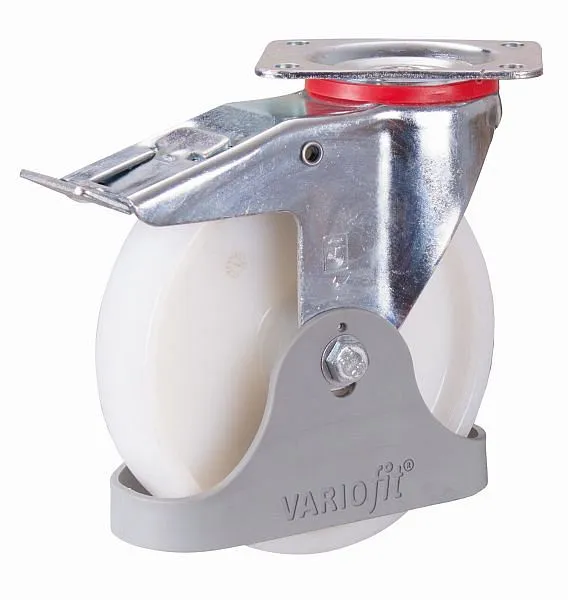 Rouleau de frein VARIOfit en polyamide 125 x 38 mm blanc avec roulement rigide à billes de précision dpp-125.002 se procur...