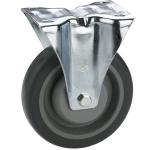 Roulette fixe Dörner + Helmer avec protection de bande de roulement et de filetage TPE boîtier galvanisé 125x32 mm rouleme...