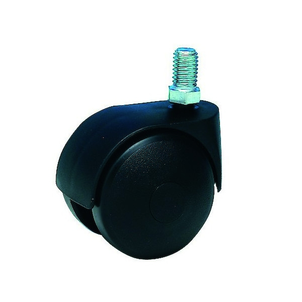 Roulette de meuble à tige filetée bandage polypropylène 727209 - Capacité de charge : 25 kg - Diamètre : 40 mm - Fonctionn...