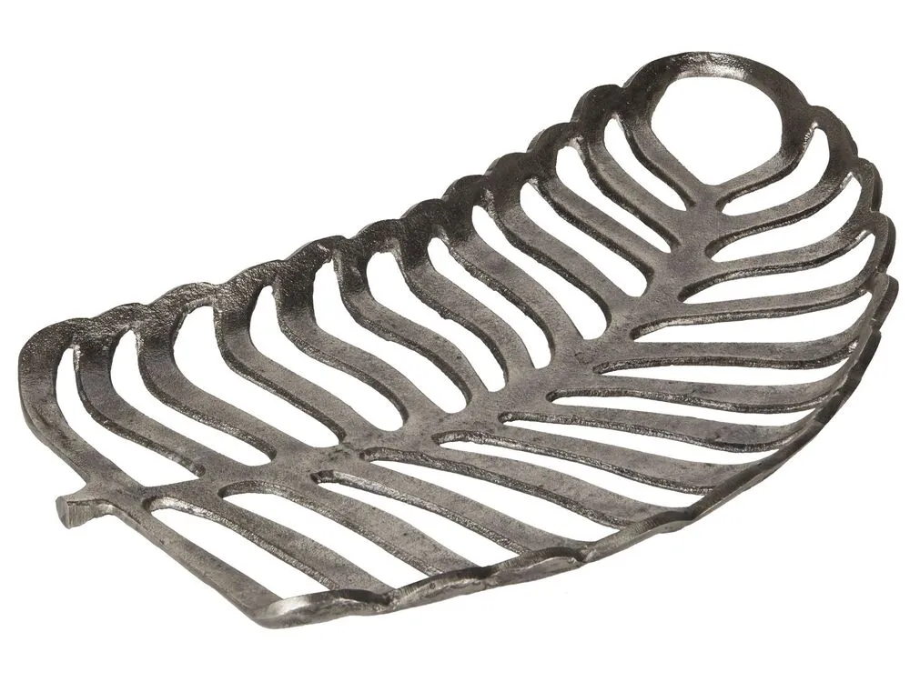 Set de 2 plateaux décoratifs feuille argenté AMNISOS