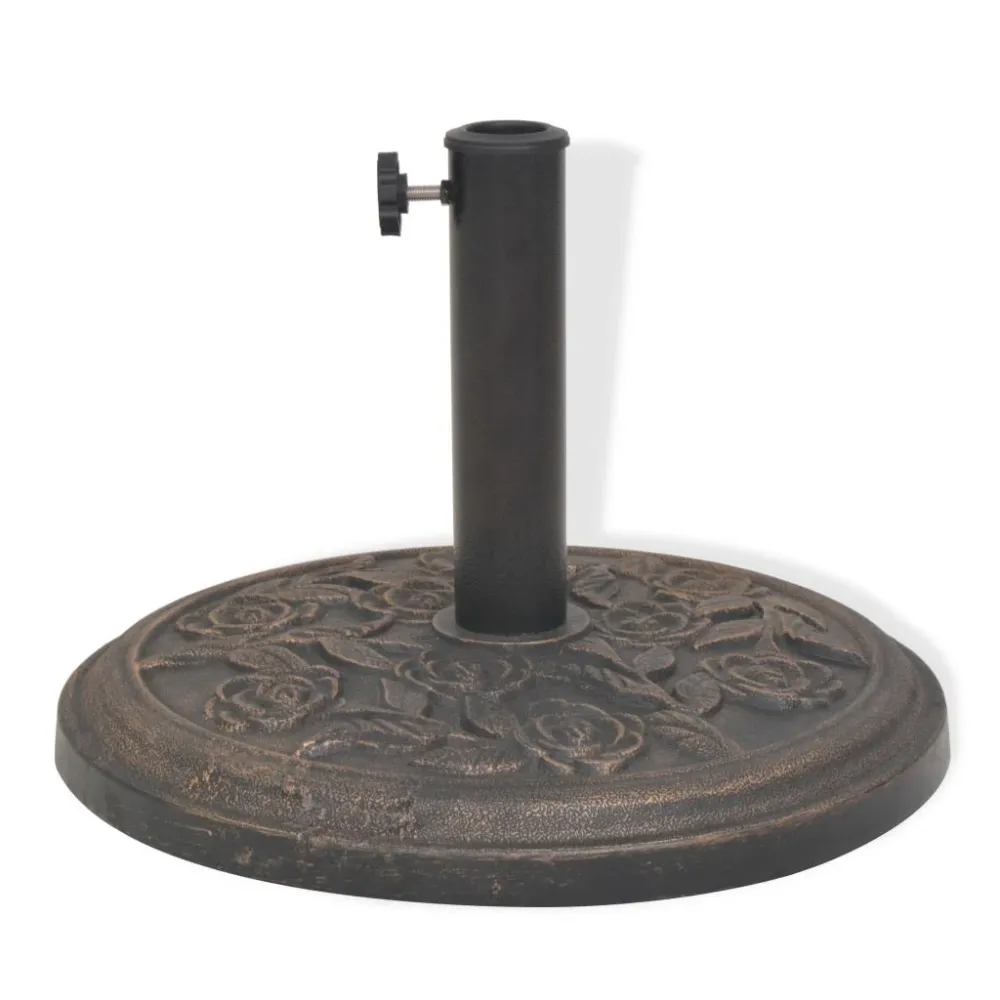 Socle de parasol résine rond diamètre 38 et 48 mm cuivré foncé 9 kg 2202076