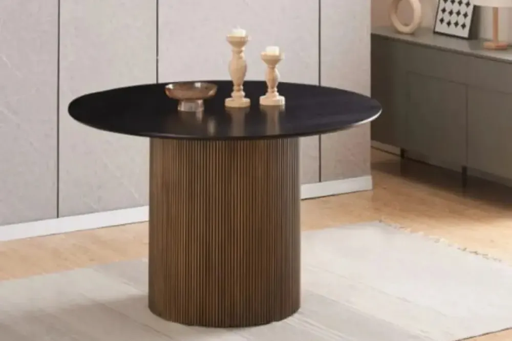 Table Manager Baieta Pied Doré Plateau Noir 120x75 CM