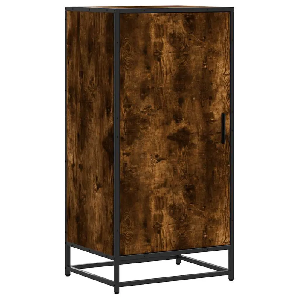 Étagère à chaussures chêne fumé 48x38x97,5 cm bois d'ingénierie