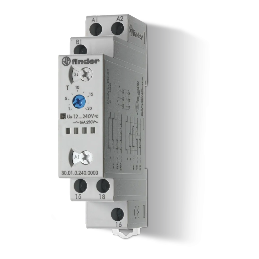 TEMPORIZZATORE MODULARE MULTIFUNZIONE MULTITENSIONE 16A FINDER 800102400000