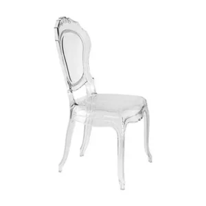 Chaise inspiration Louis XV design transparent Modina - Lot de 2-Couleur Diaphane