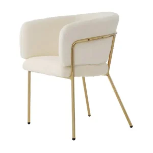 1 Chaise longue pour salle à manger，salon ou chambre - en simili duvet de lapin - avec 4 pieds dorés en métal - Rose