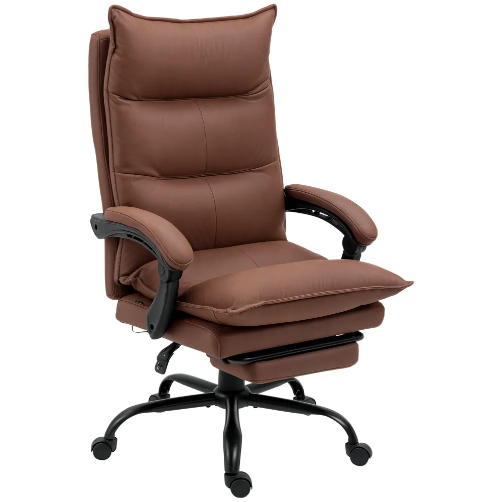 Fauteuil de bureau massant et chauffant, chaise de bureau, chaise ergonomique avec hauteur réglable, dossier inclinable et...
