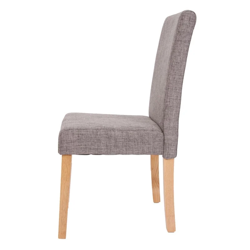 Lot de 6 chaises de salle à manger en tissu gris pieds clairs CDS04218