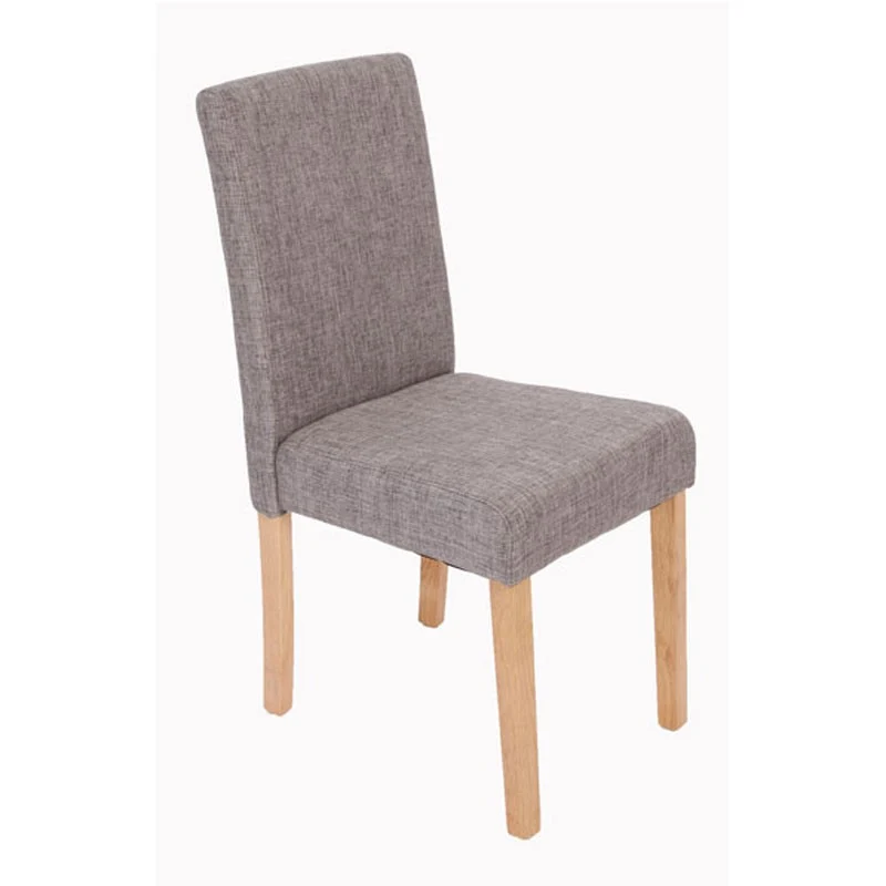 Lot de 6 chaises de salle à manger en tissu gris pieds clairs CDS04218