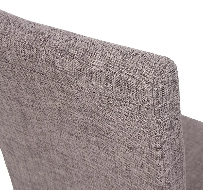 Lot de 6 chaises de salle à manger en tissu gris pieds clairs CDS04218