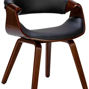 Accessoire Modulable Premium Chaise de salle à manger fauteuil de bureau sans roulette assise en synthétique noir pieds en...