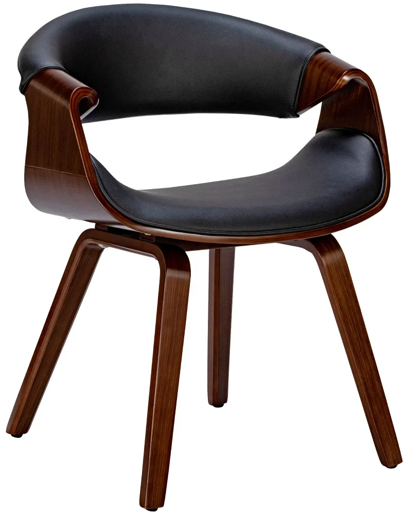 Accessoire Modulable Premium Chaise de salle à manger fauteuil de bureau sans roulette assise en synthétique noir pieds en...
