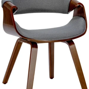 Coussin ergonomique pour Chaise de salle à manger fauteuil de bureau sans roulette assise en tissu gris pieds en bois FAL1...