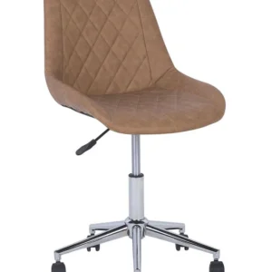Desk Chair Faux Cuir grainé Golden Brown MARIBEL