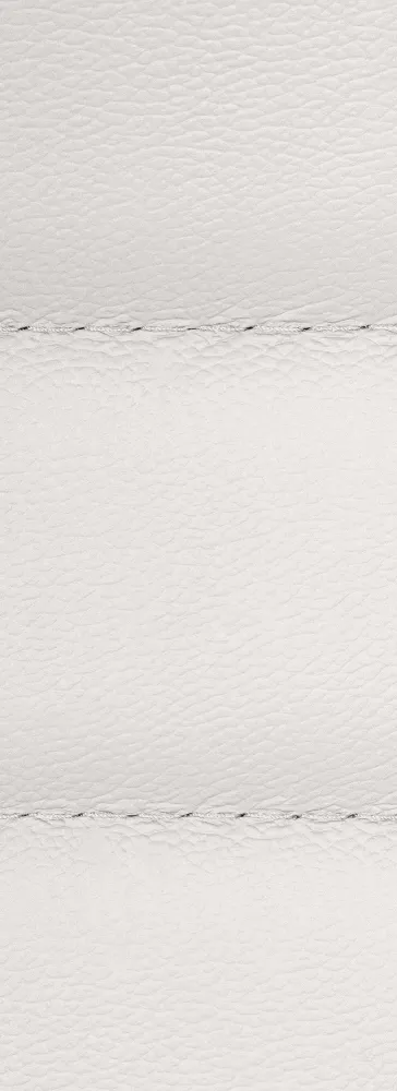 Fauteuil de bureau en cuir véritable blanc surpiqûre horizontale et pieds métal chromé 10_0002554