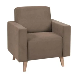 Fauteuil Providence D102 Moric 03, Marron, 80x75x75cm, Tapisserie, Pieds: Plastique pour bureau à hauteur variable