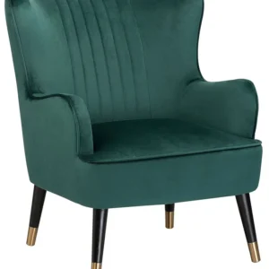 Oorfauteuil VARBERG Fluweel Smaragdgroen pour poste de travail réglable