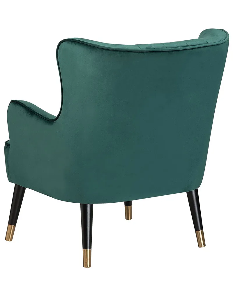 Oorfauteuil VARBERG Fluweel Smaragdgroen pour poste de travail réglable