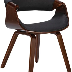 Organisateur de câbles Chaise de salle à manger fauteuil de bureau sans roulette assise en tissu noir pieds en bois FAL101549